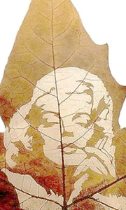 Leaf Carving Art Portrait Sample 2