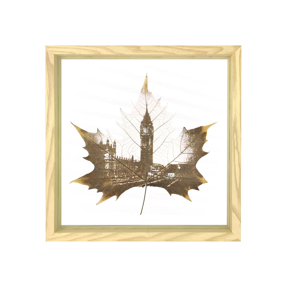 Thumbnail: Big Ben Leaf Carving Art In Premium White Ash Frame