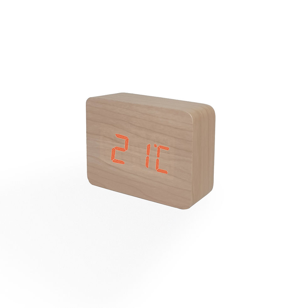 Thumbnail: Wood Style Digital Clock WD24-3 Maple Finish Red LED Temperature Display