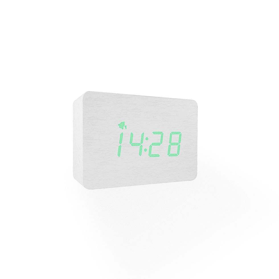 Thumbnail: Wood Style Digital Clock WD24-3 White Finish Green LED Main
