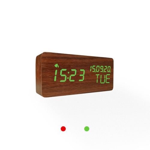 Wood Style Digital Clock WD693 Walnut Finish ideaPOT
