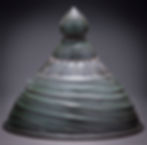 Green Stupa Lidded Vase