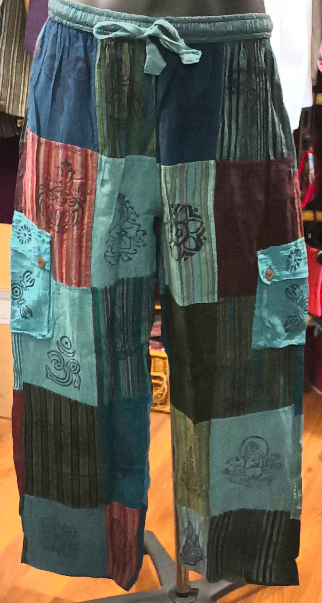 7. Blue Small Funky Patchwork Pants