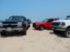 Trucks crowding a Napeague Beach