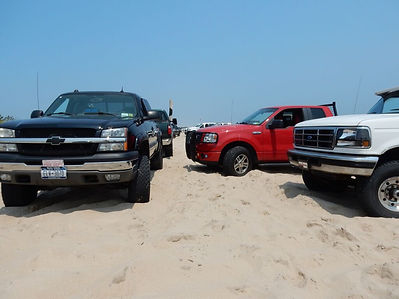 Trucks crowding a Napeague Beach