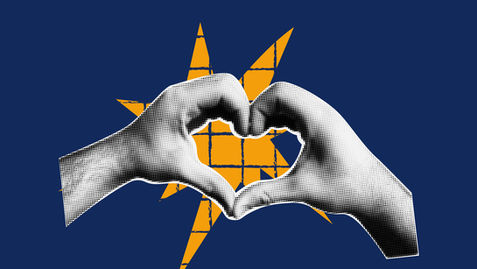 Hands joined to make a heart shape