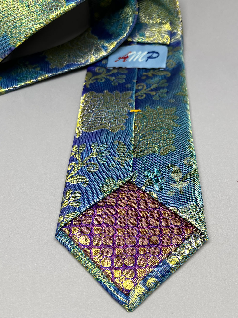 Thumbnail: Blue and Gold, Handcrafted Men's Necktie