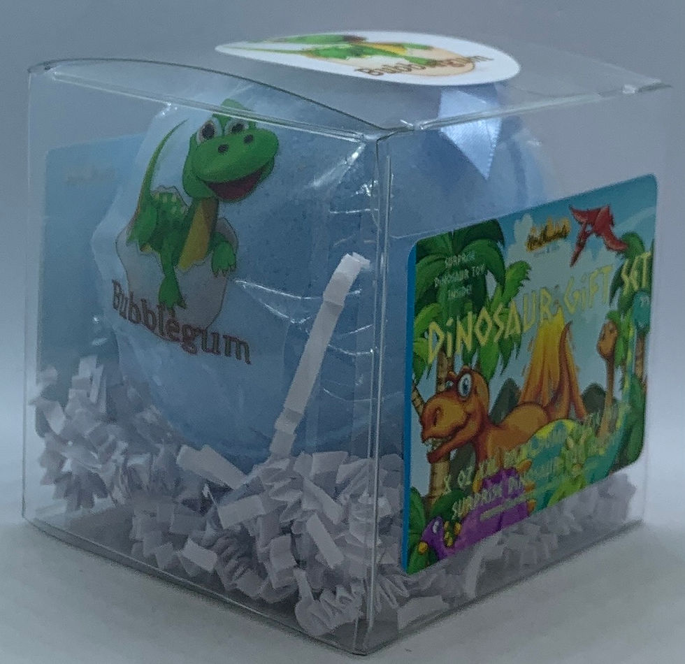 Thumbnail: Colossal Dinosaur (Bubblegum) XXL 8 oz Bath Bomb Gift Set (blue)