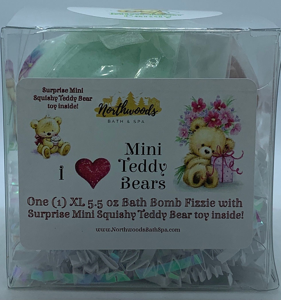 I "Heart" Mini Teddy Bears (Candy) 5.5 oz Bath Bomb Gift Set