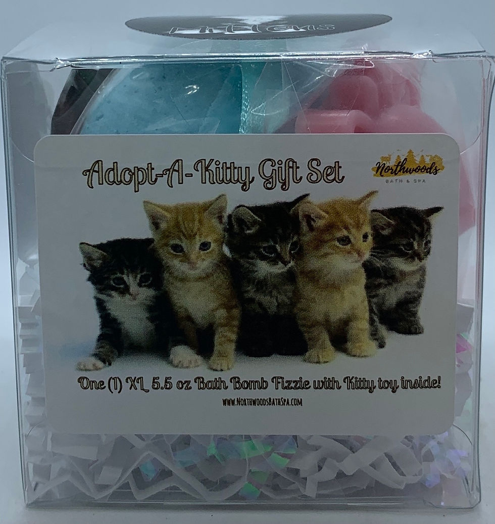 Adopt-A-Kitty "Mittens" 5.5 oz Bath Bomb Gift Set (Blackberry Tangerine)