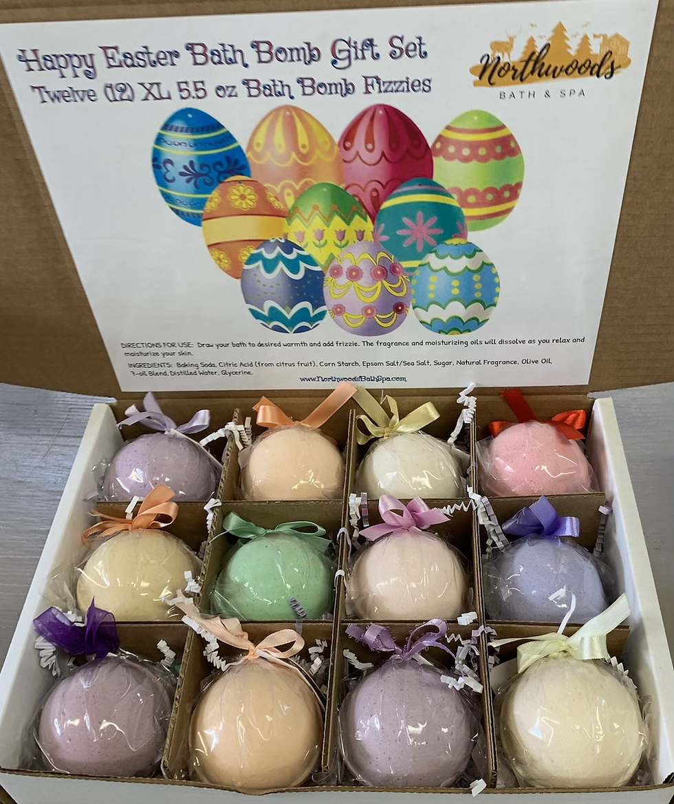 Large 5.5 oz Happy Easter 12-pack Bath Bomb Gift Set