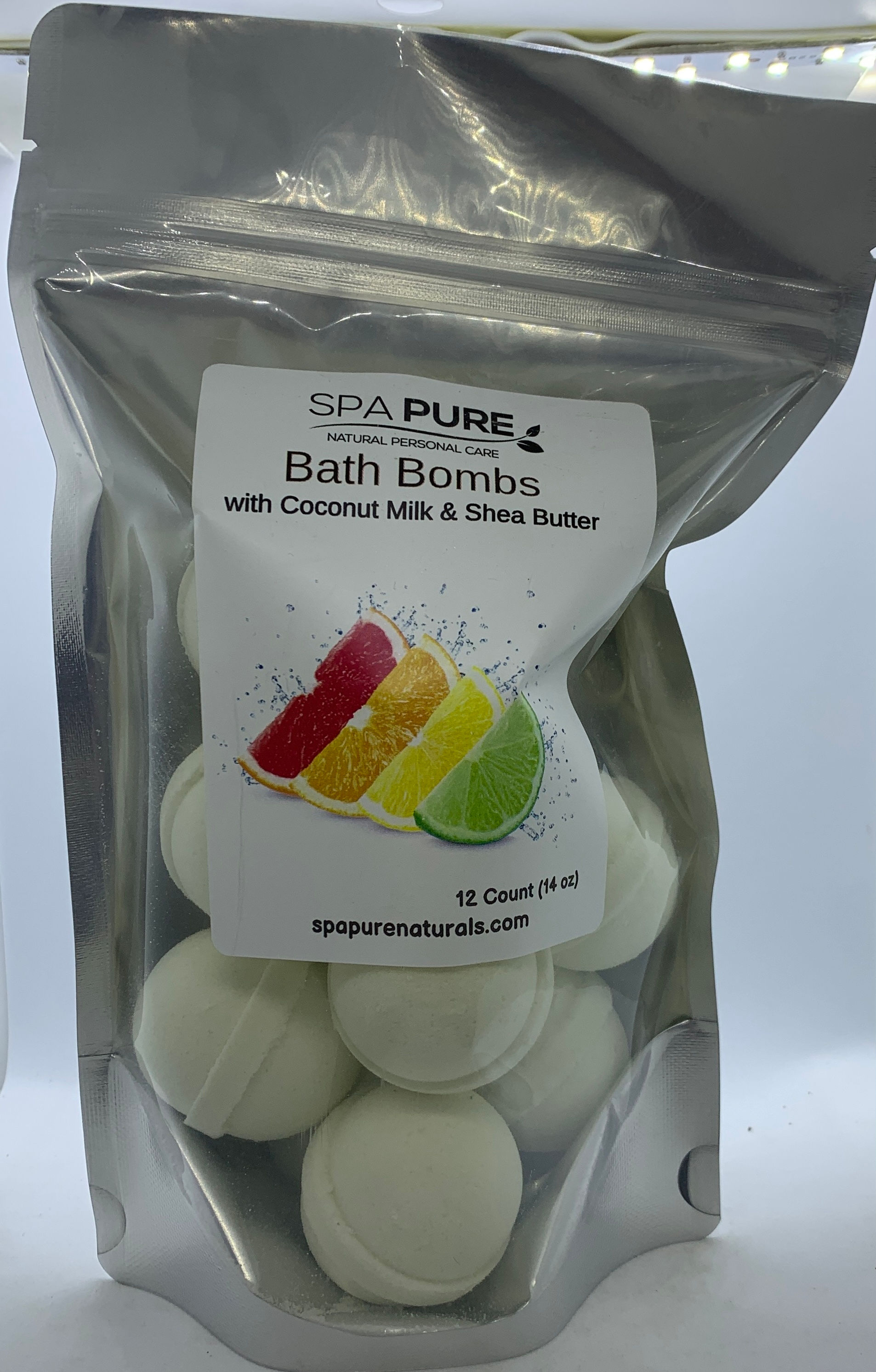 Citrus Mint Aromatherapy 12-pack Bath Bomb Fizzies (round balls)