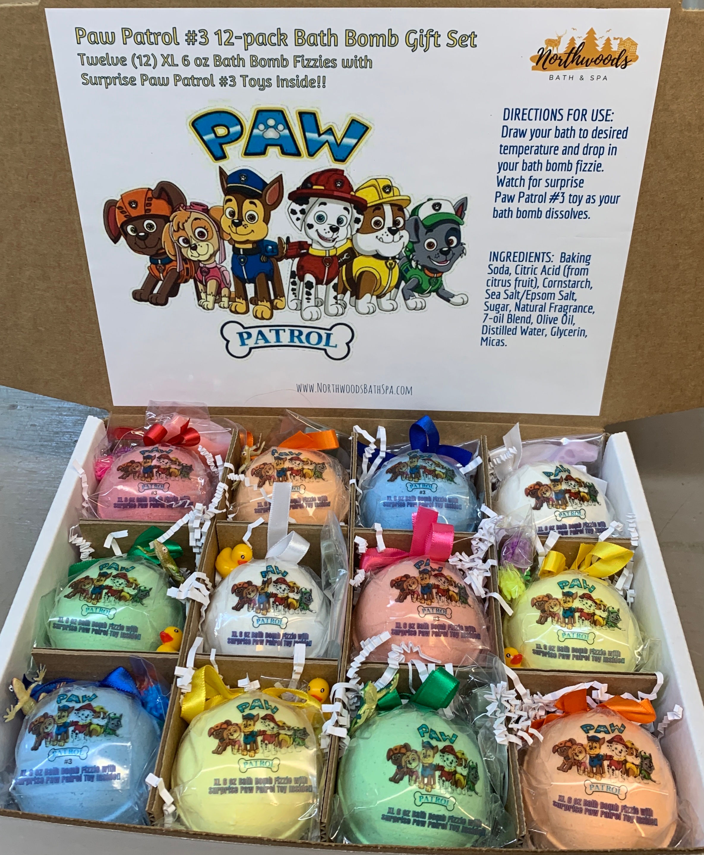 Large Paw Patrol #3 12-pack Bath Bomb Gift Set
