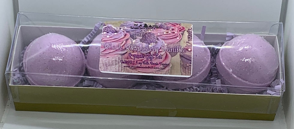 Black Raspberry Vanilla 4-pack Bath Bomb Gift Set