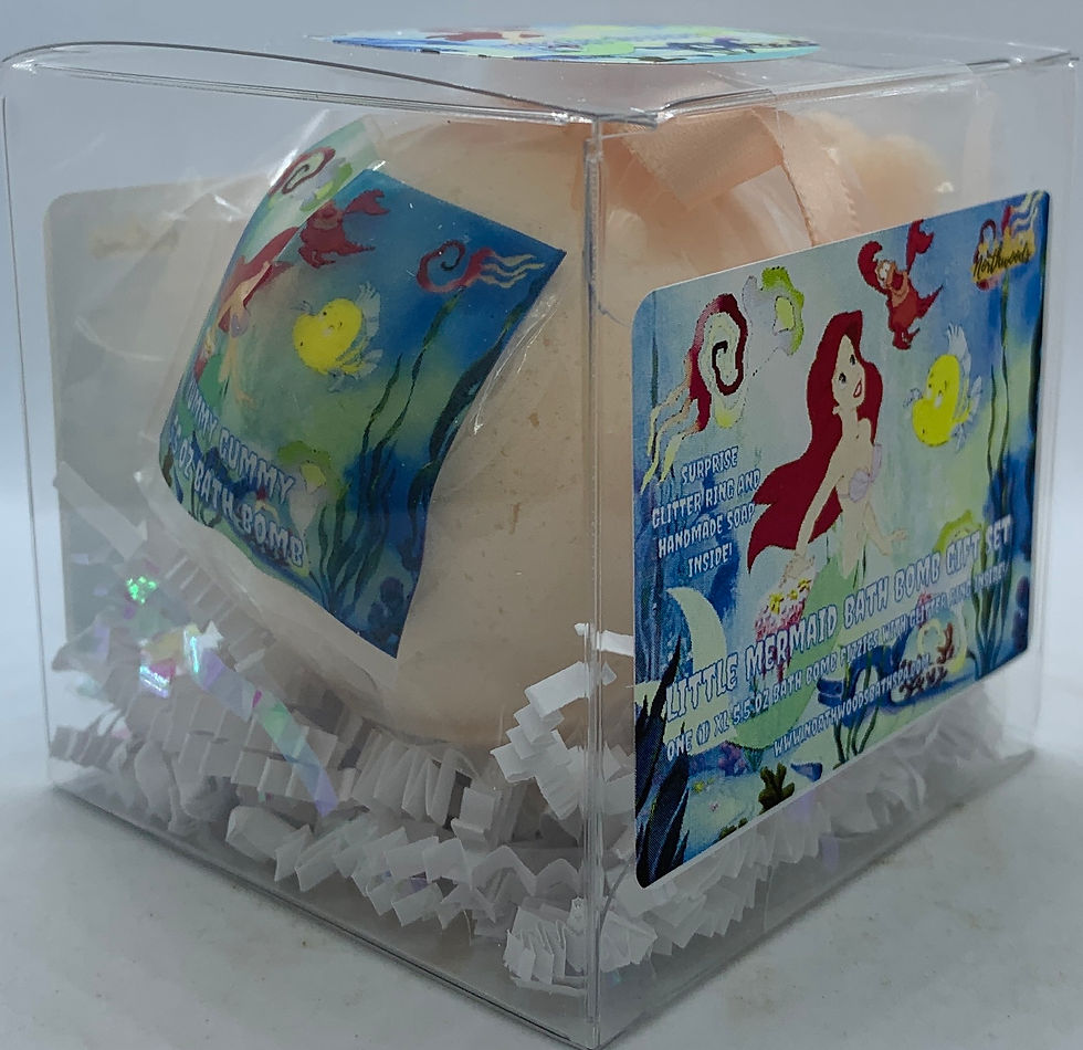 Thumbnail: Little Mermaid (Yummy Gummy) 5.5 oz Bath Bomb Gift Set w/Glitter Ring