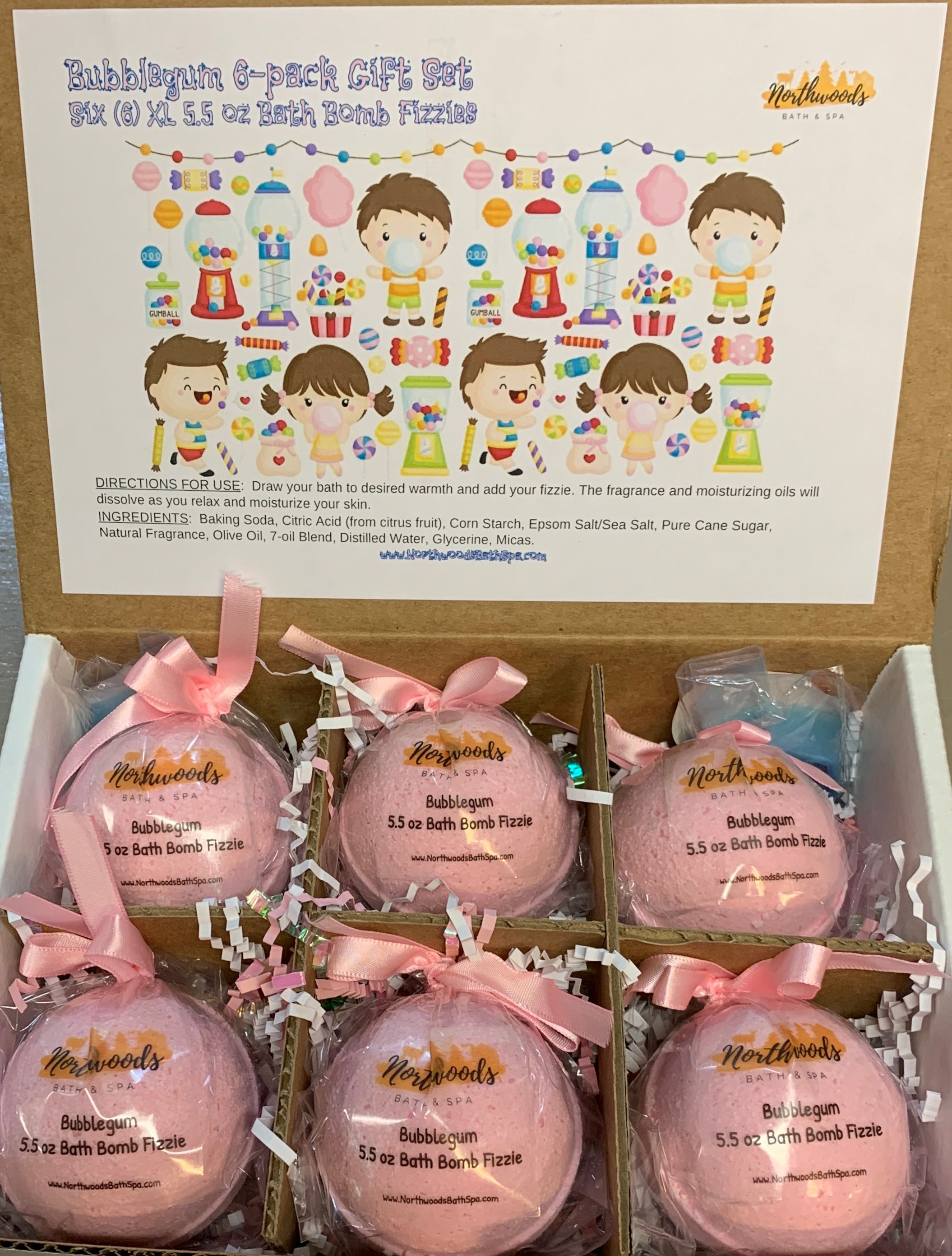 Bubblegum 6-pack Bath Bomb Gift Set