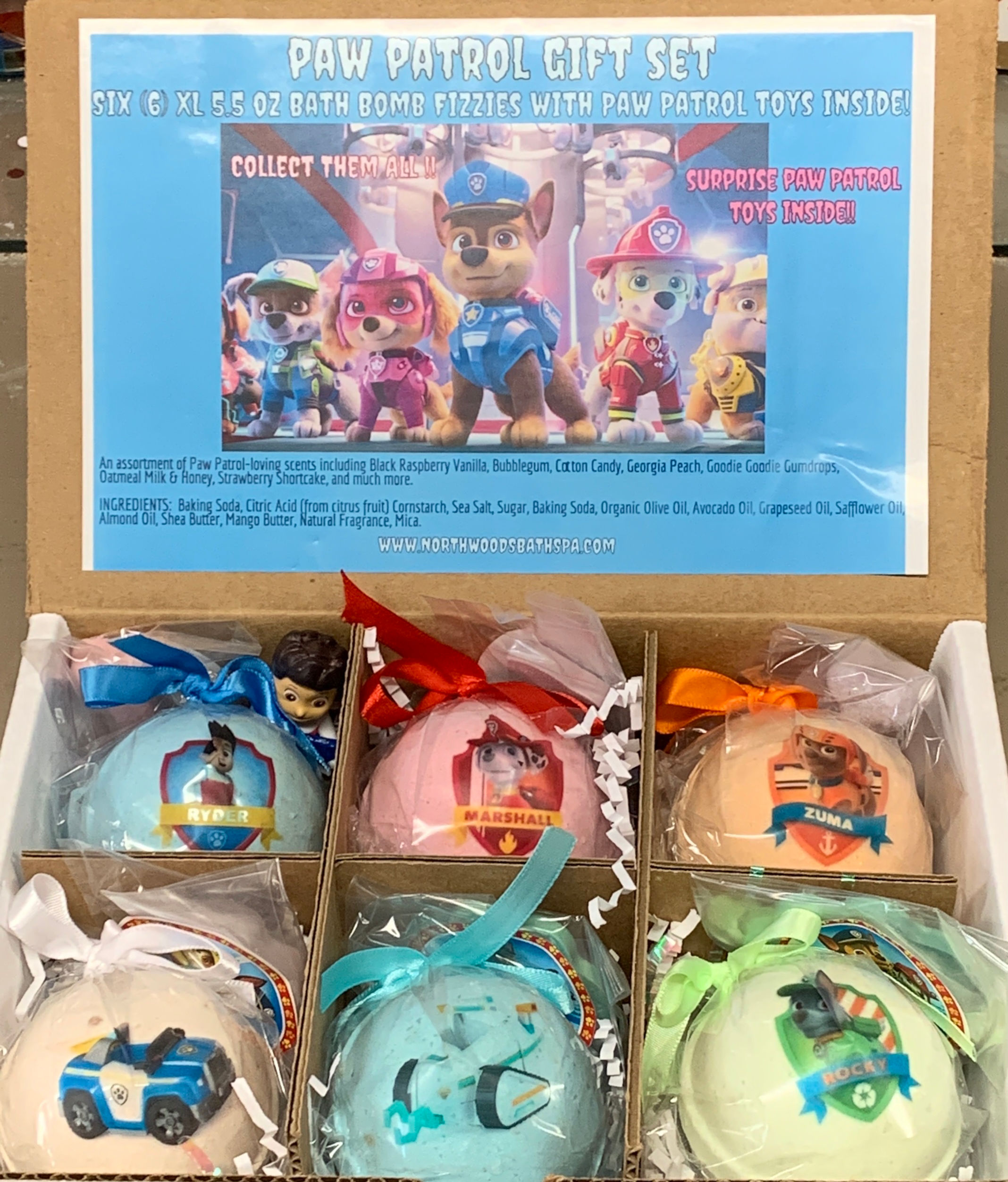 Paw Patrol 6-pack Bath Bomb Gift Set (#1A with Ryder)