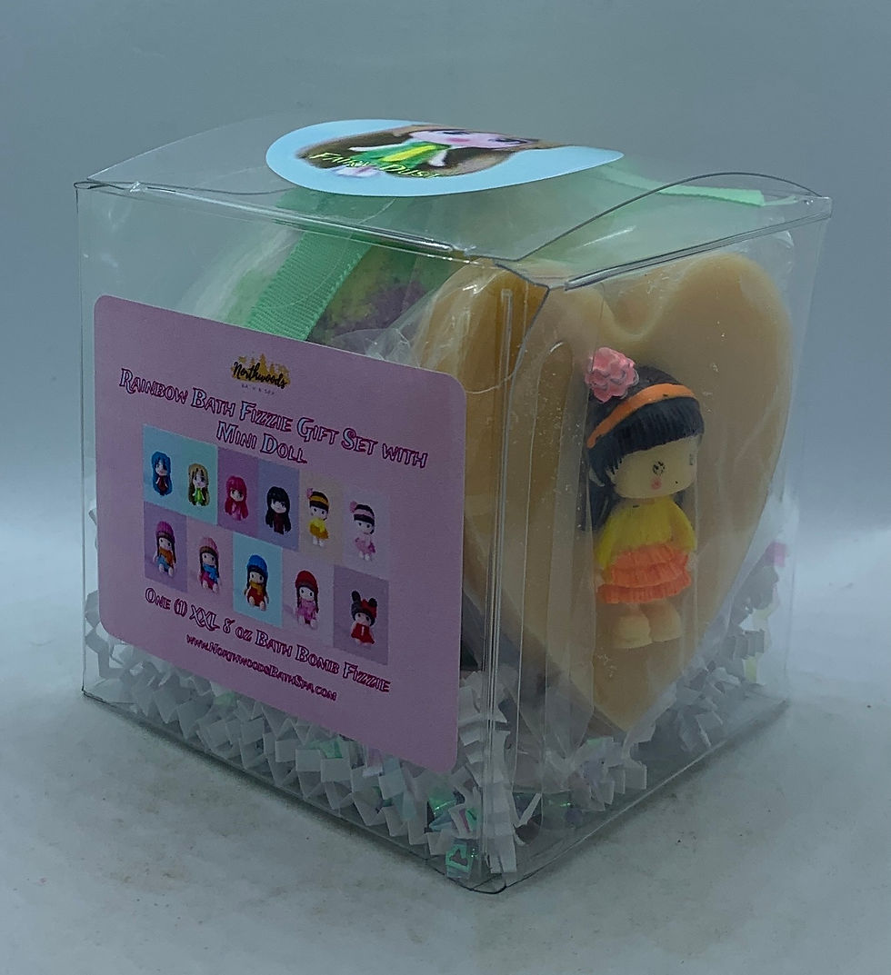 Thumbnail: Rainbow Bath Fizzie XXL 8 oz Gift Set Mini Doll (Fairy Dust - avocado)
