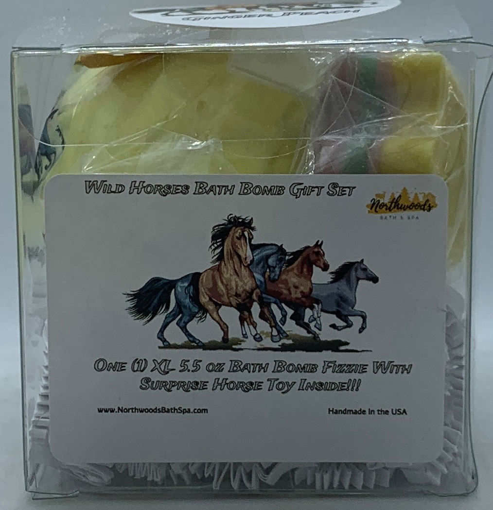 Wild Horses XL 5.5 oz Bath Bomb Gift Set (Ginger Peach)