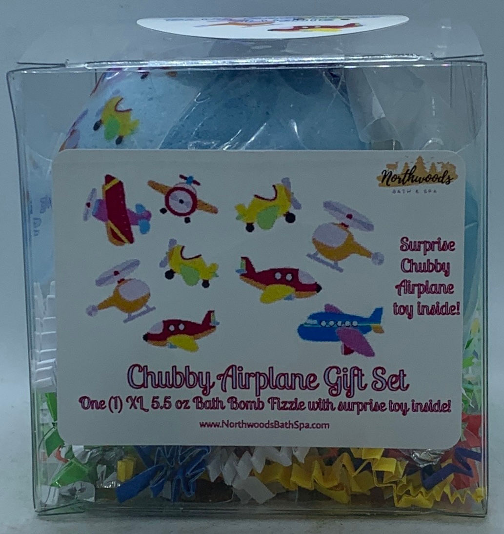 Chubby Airplanes (Blue Raspberry Slushie) 5.5 oz Bath Bomb Gift Set