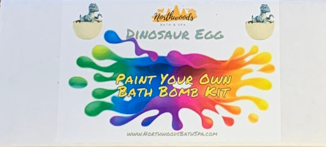 Paint Your Own "Dinosaur Egg" Bath Bomb Kit (Coconut Vanilla)