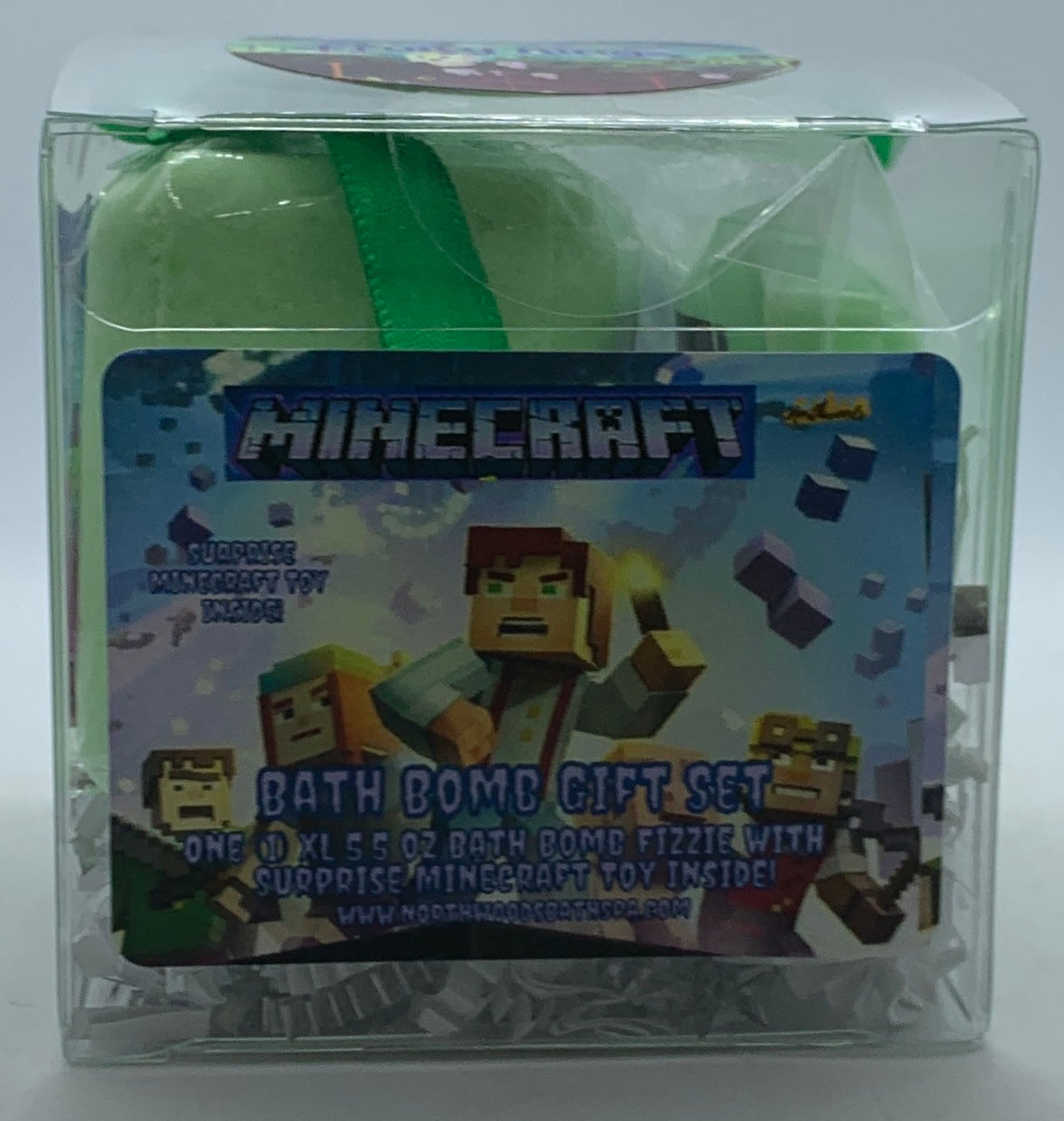 Minecraft XL 5.5 oz Cube-shaped Bath Bomb Gift Set - Fruity Rings