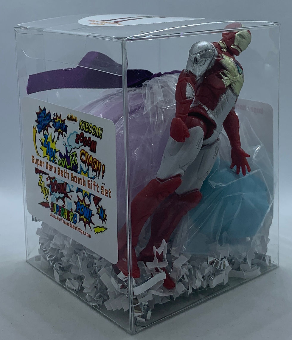 Thumbnail: "Iron Man" Super Hero Action Figure XL 5.5 oz Bath Bomb Gift Set (Rasp. Vanilla)