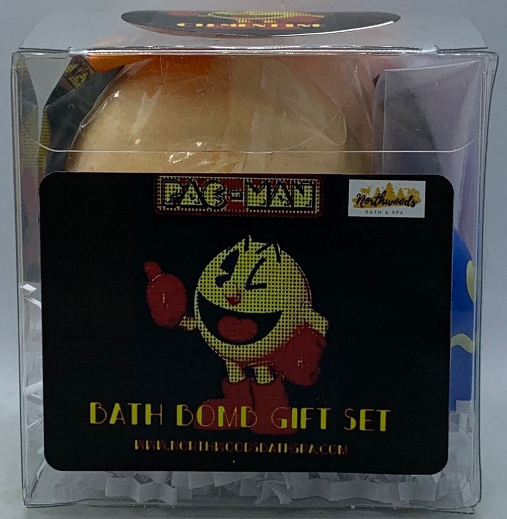 PAC-MAN Pencil Topper (Inky-2) XL 5.5 oz Bath Bomb Gift Set - Clementine