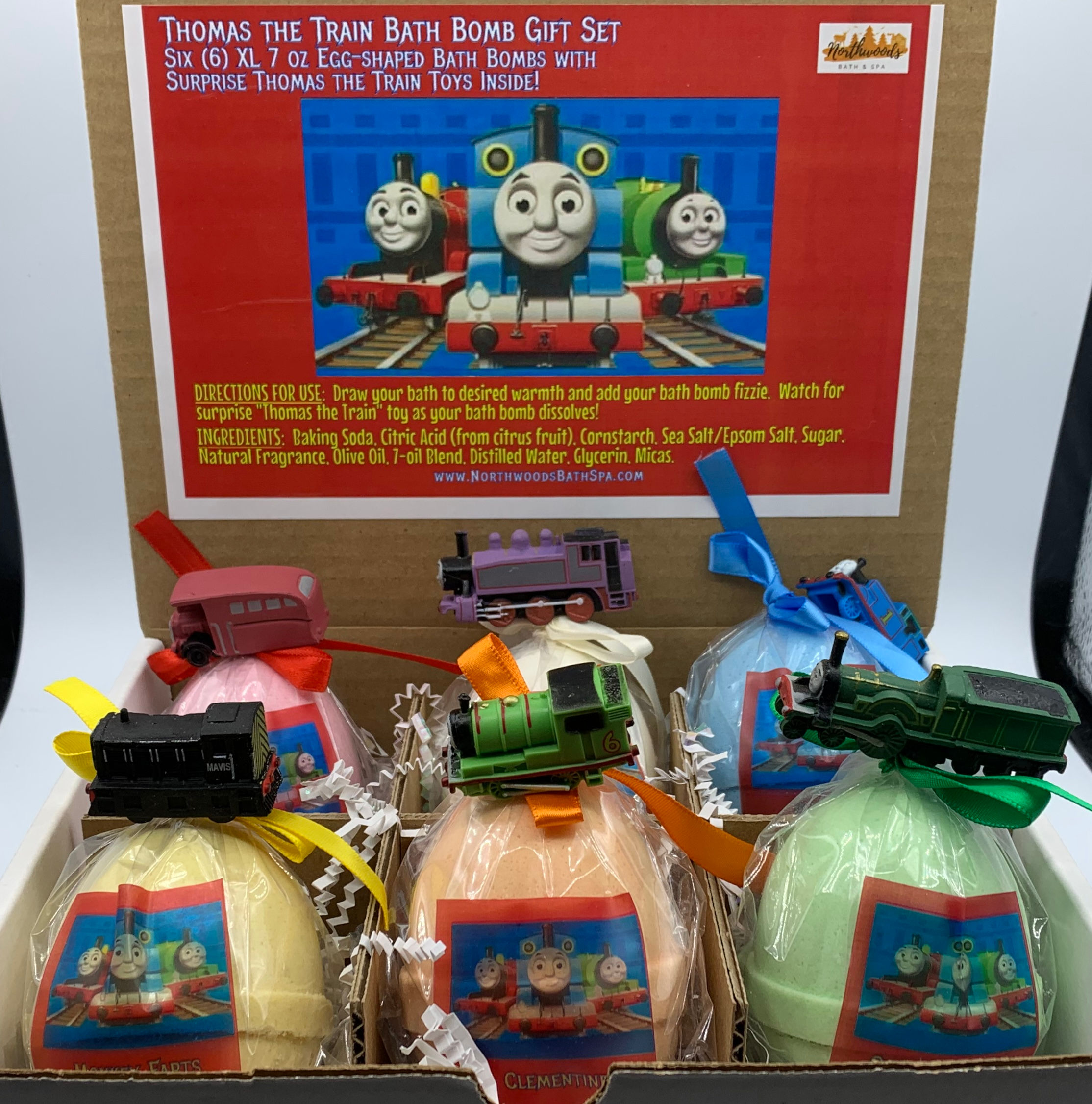 Thomas the Train #1 6-pack XXL 7 oz Egg-shaped Bath Bomb Gift Set