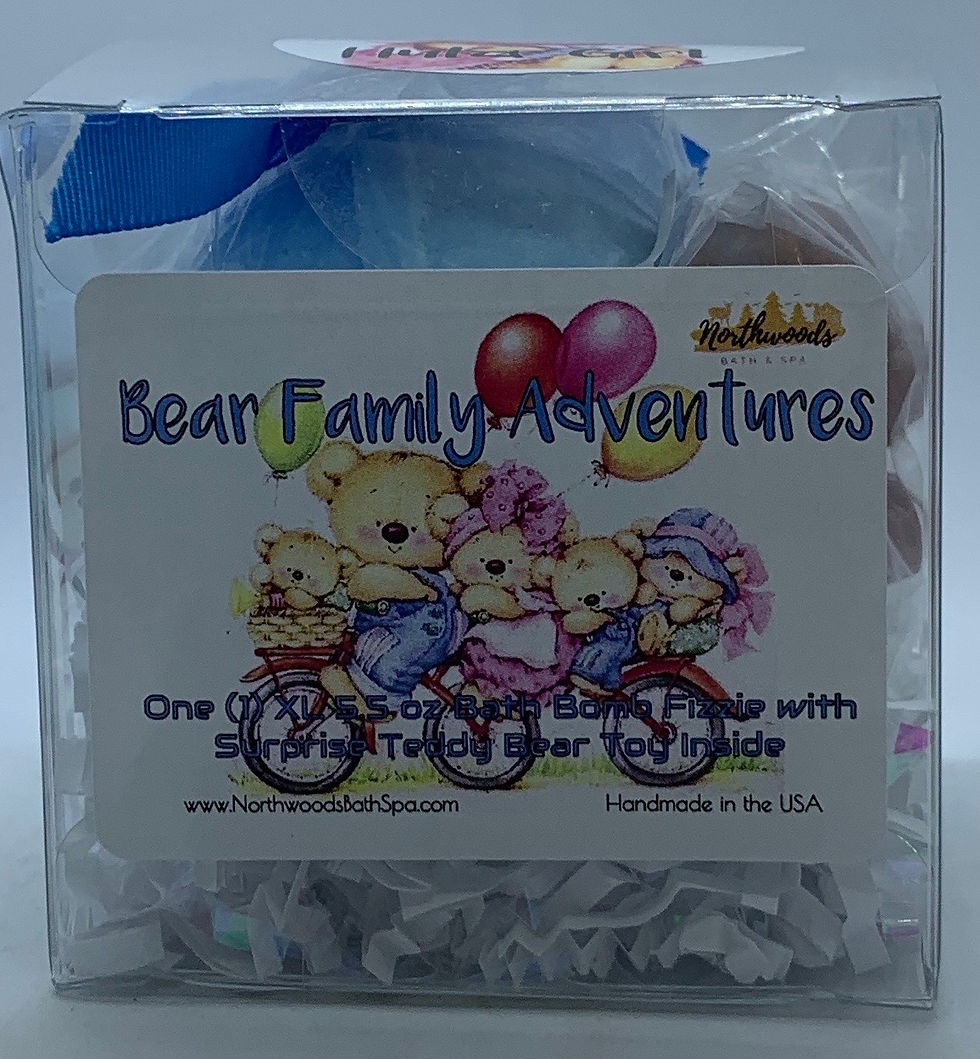 "Hula Girl" Bear Family Adventures (Blue Raspberry) 5.5 oz Bath Bomb Gift Set