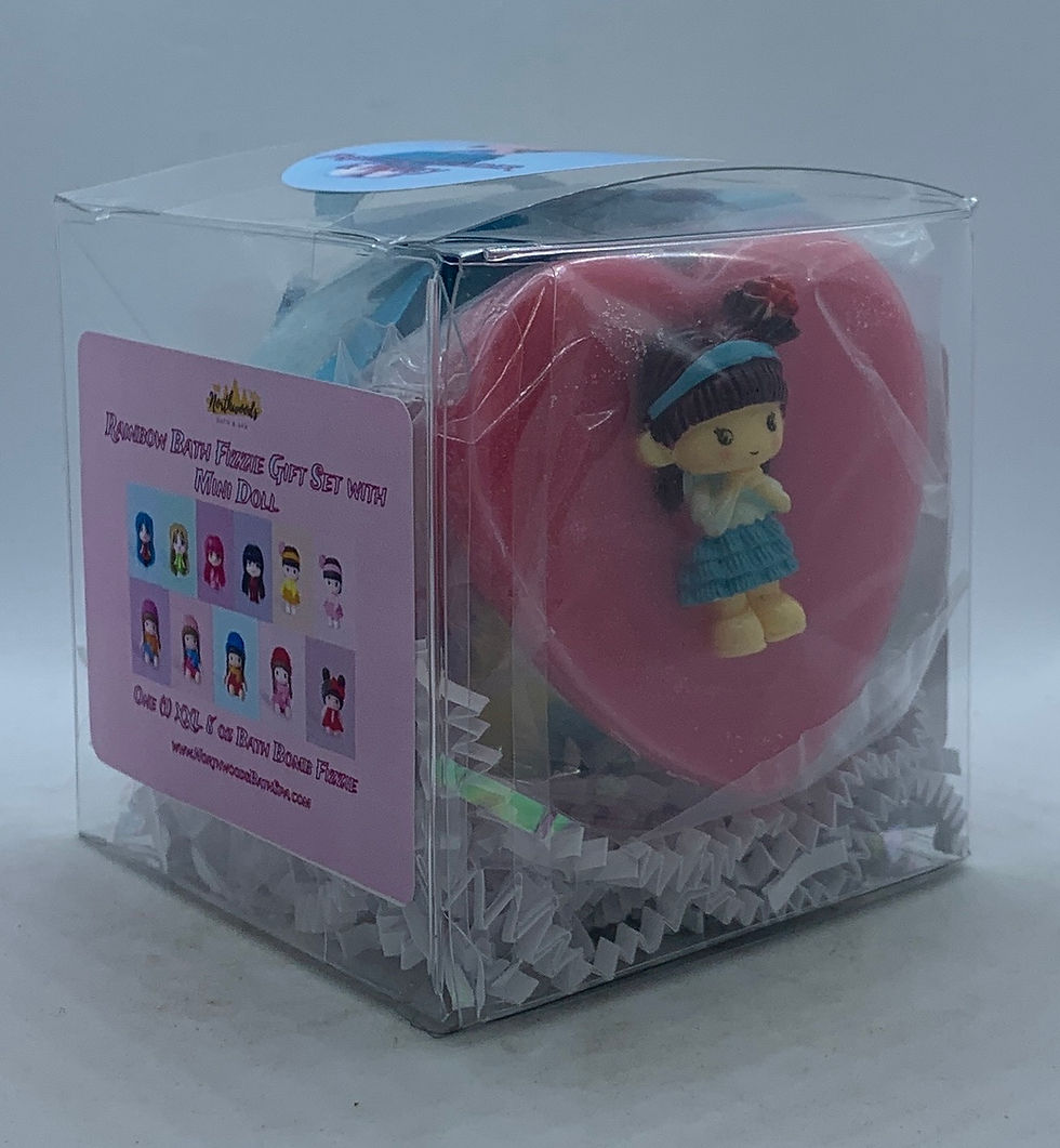 Thumbnail: Rainbow Bath Fizzie XXL 8 oz Gift Set w/Mini Doll (French Lavender Honey - teal)