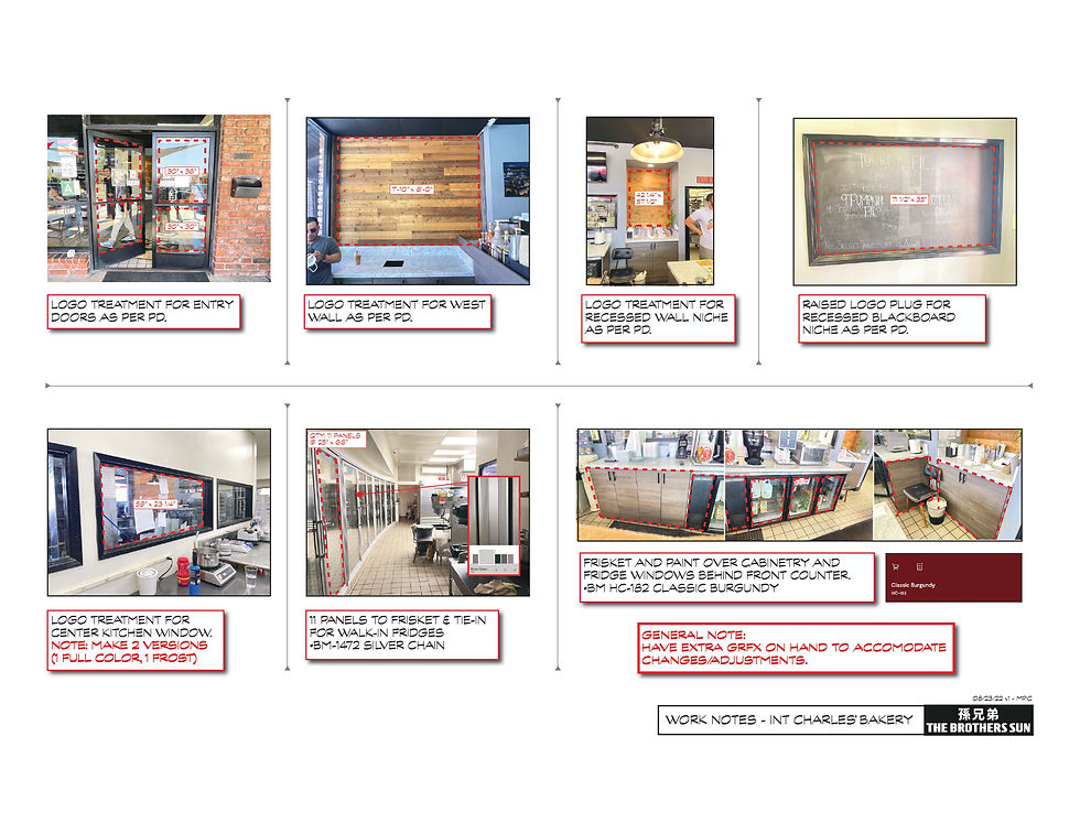 INT CHARLES BAKERY Work Notes