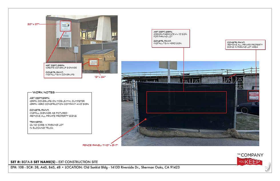 EXT CONSTRUCTION SITE Work Notes