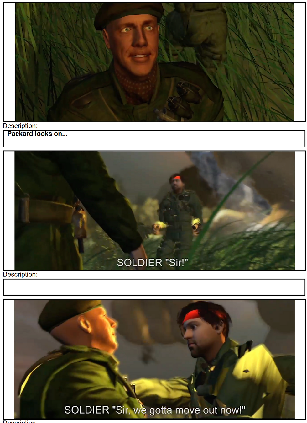 EXT JUNGLE - PACKARD'S FIELD VFX Storyboard