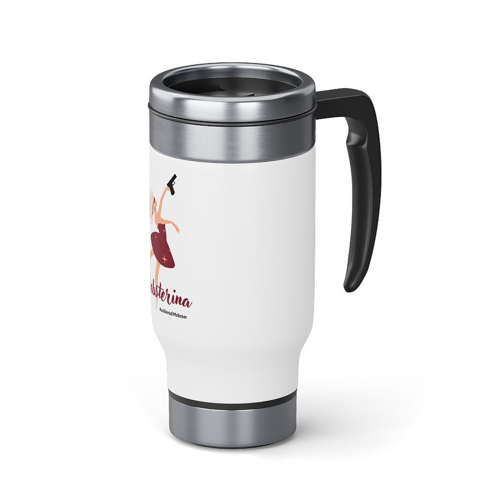Thumbnail: Mobsterina Stainless Steel Travel Mug with Handle, 14oz