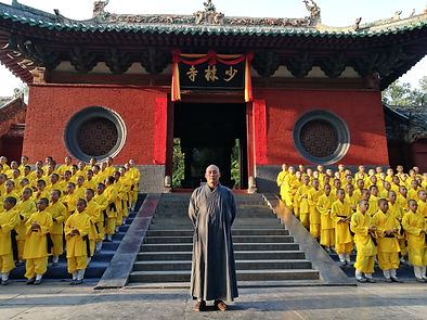 Shaolin Kung Fu students practicing traditional training at Shaolin Temple Cultural Center in Los Angeles