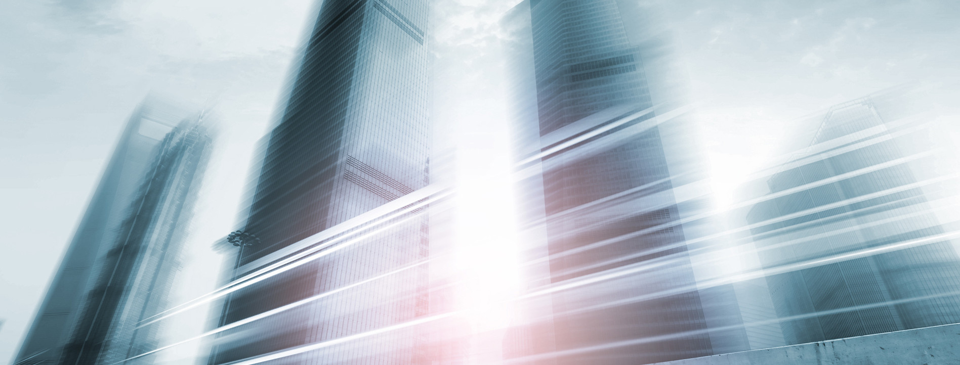 Blurred skyscrapers