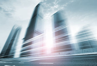 Blurred skyscrapers