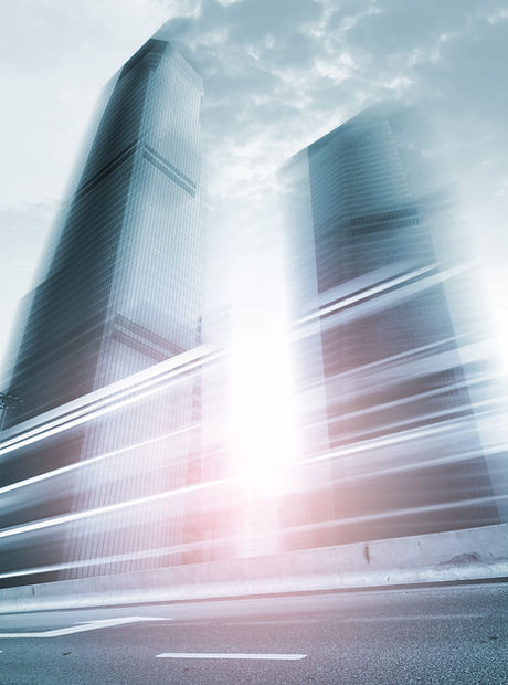 Blurred skyscrapers