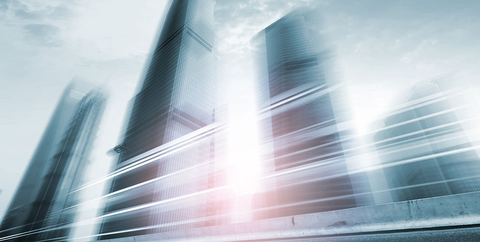 Blurred skyscrapers