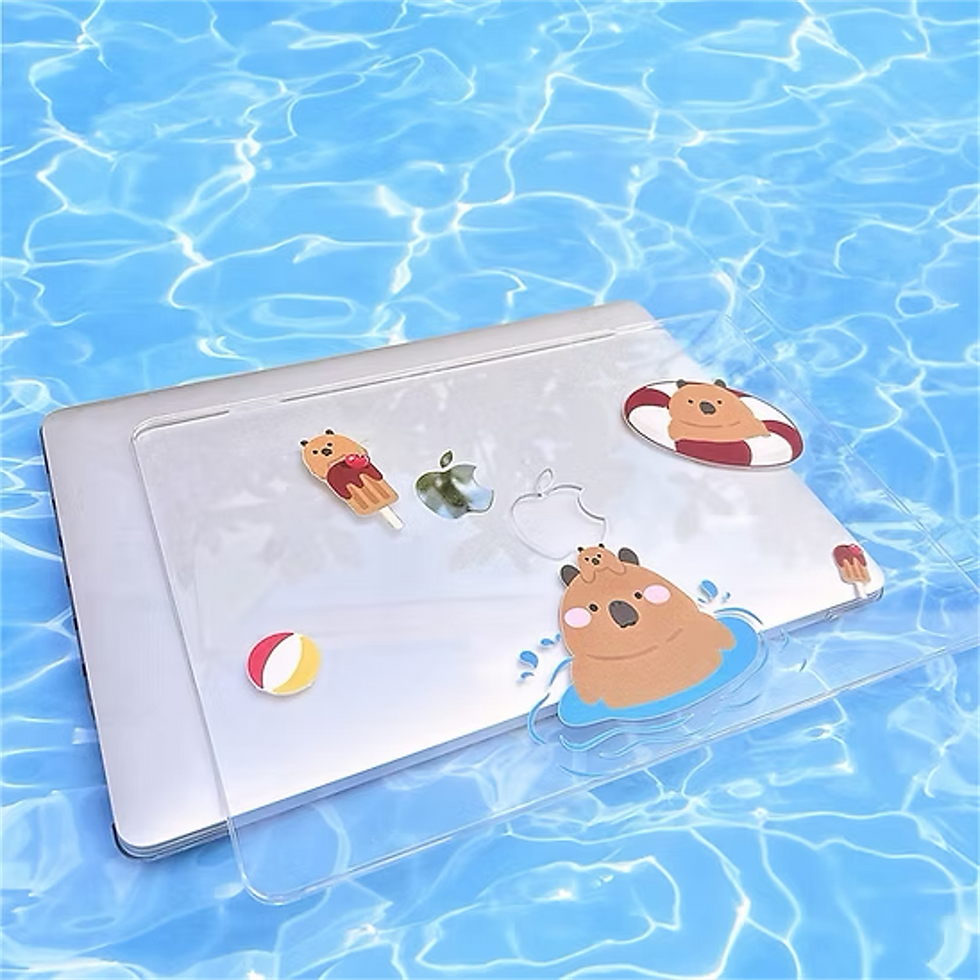 縮圖：【夏日水豚君】透明MacBook保護殼