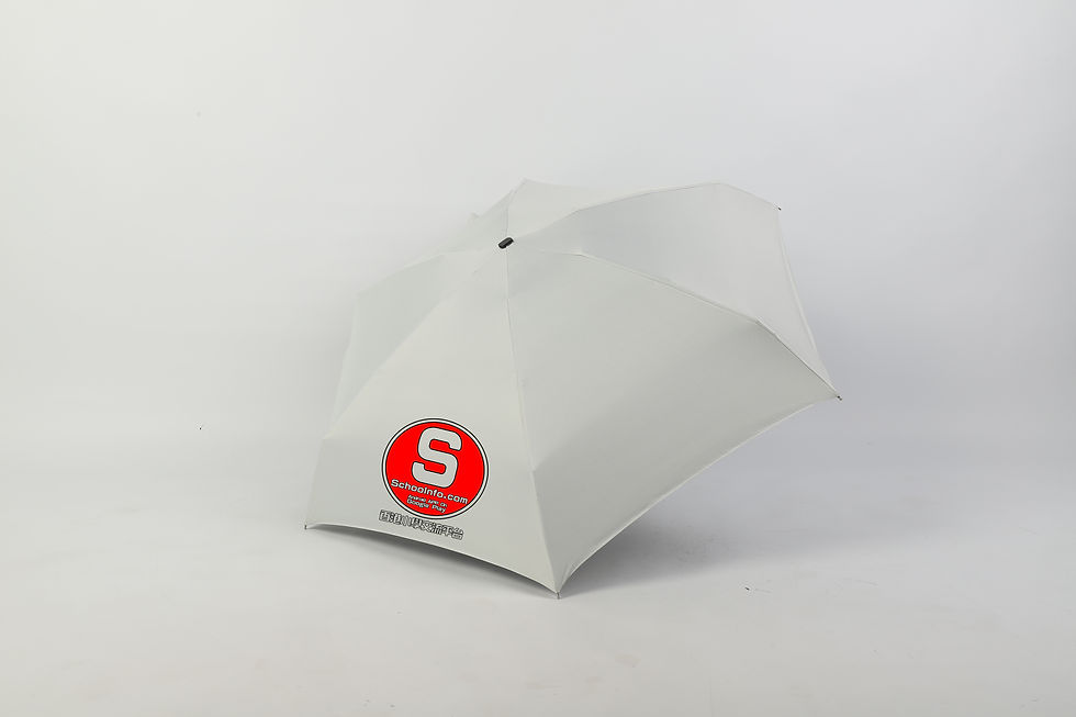 縮圖：超輕便迷你鋁合金五折黑膠防曬雨傘