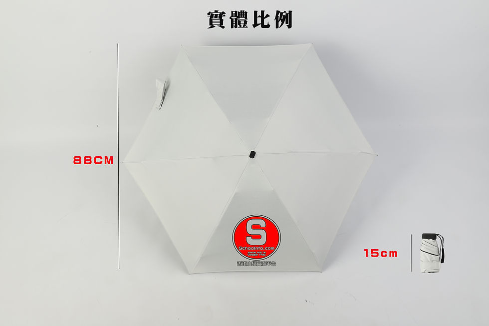 縮圖：超輕便迷你鋁合金五折黑膠防曬雨傘