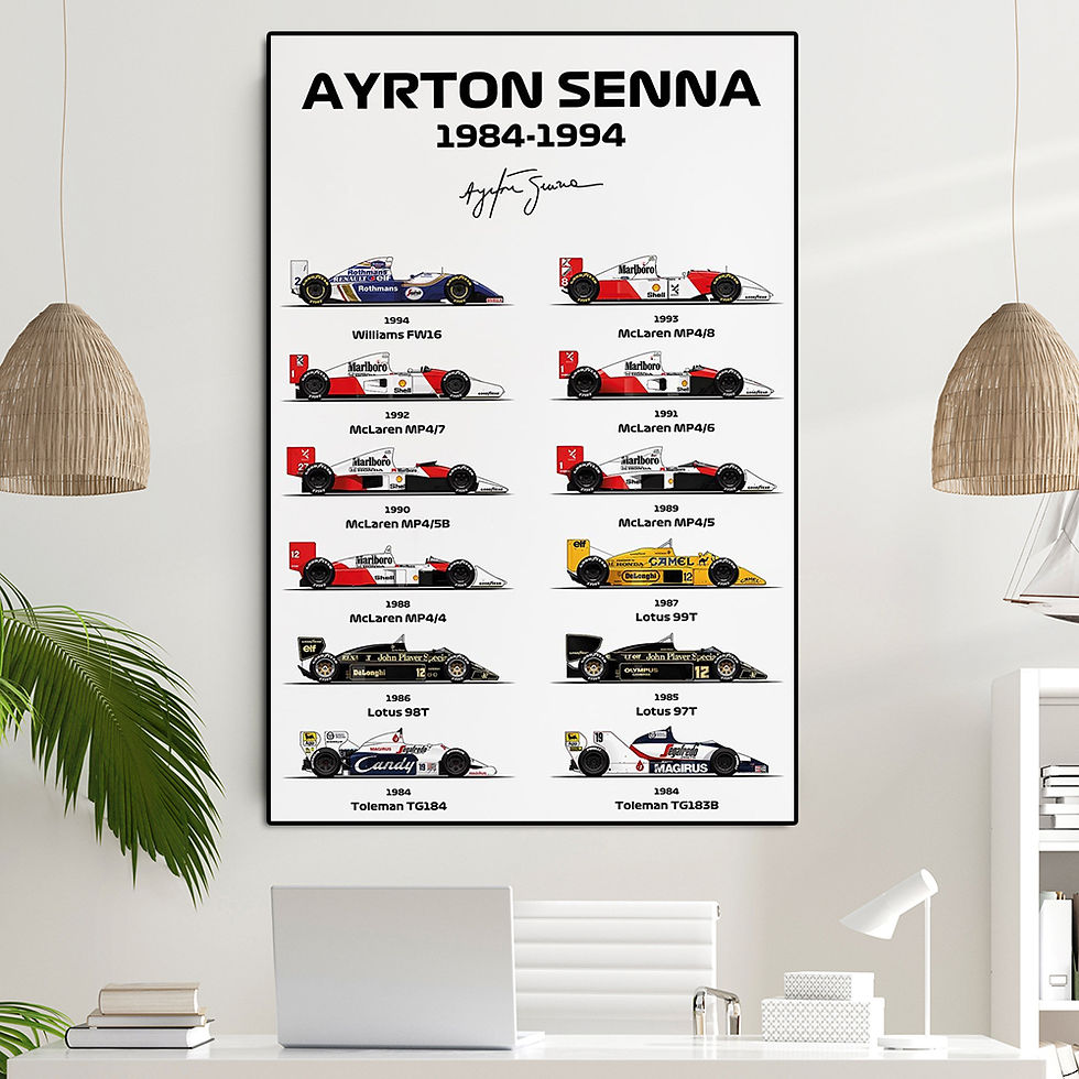 Miniatura: Quadro Vintage Racing Senna Grand Prix em Canvas