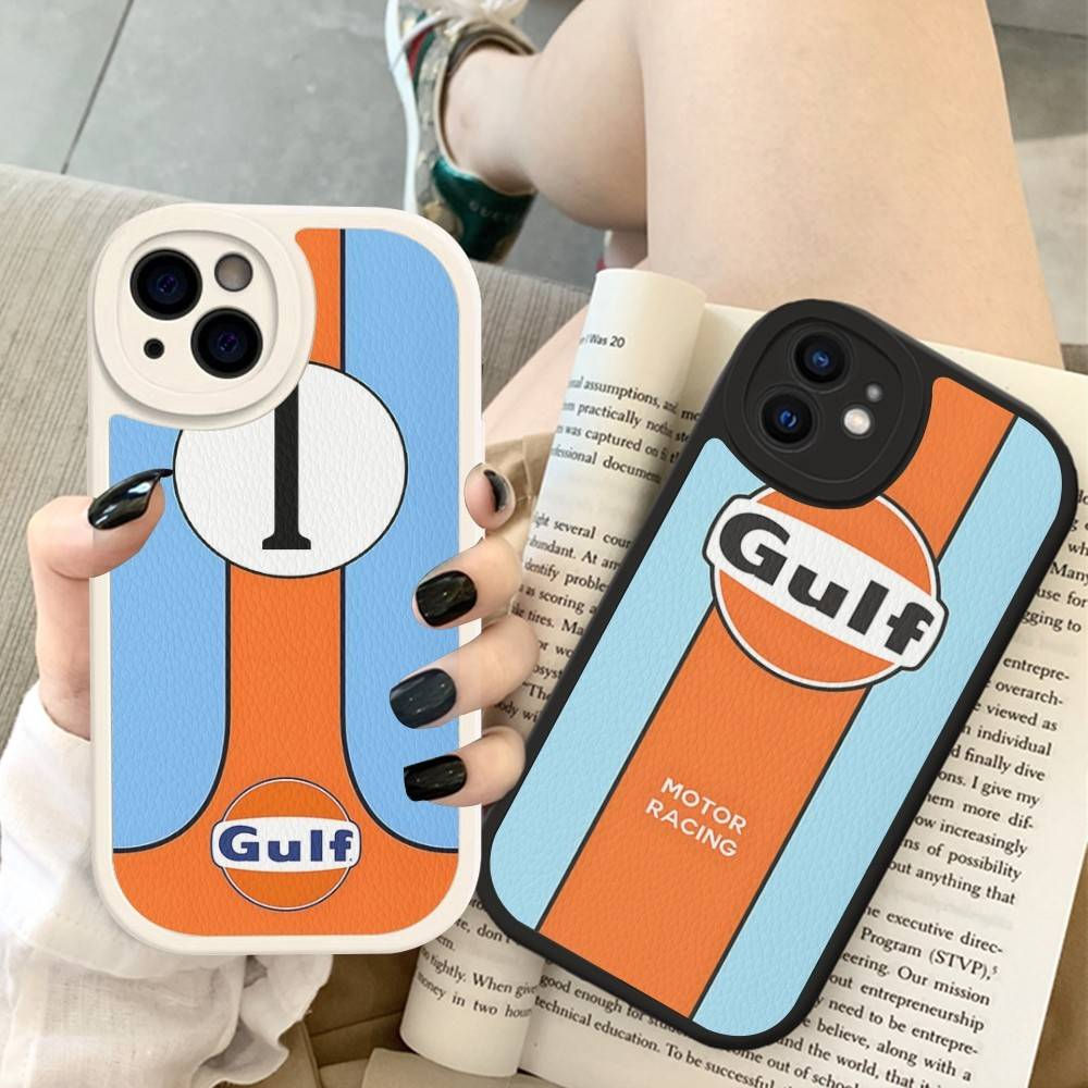 Capinha Racing Gulf para iPhone em Couro PU