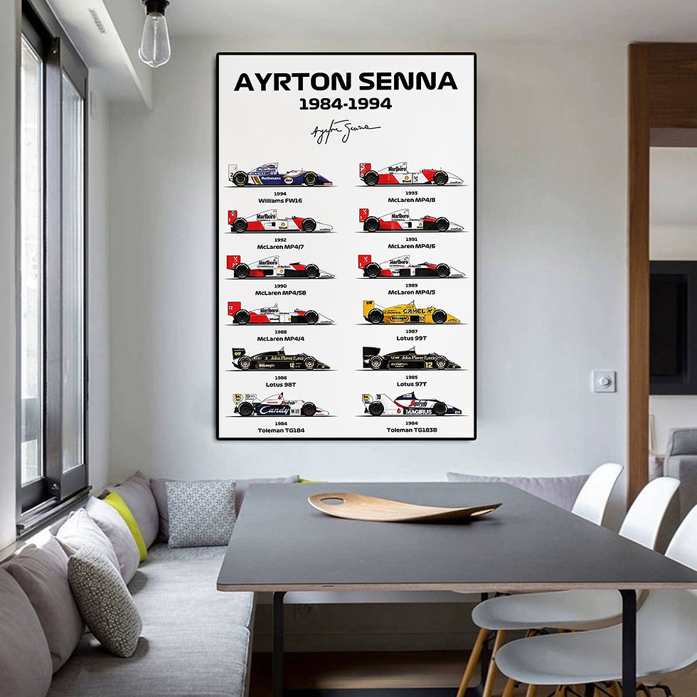 Miniatura: Quadro Vintage Racing Senna Grand Prix em Canvas
