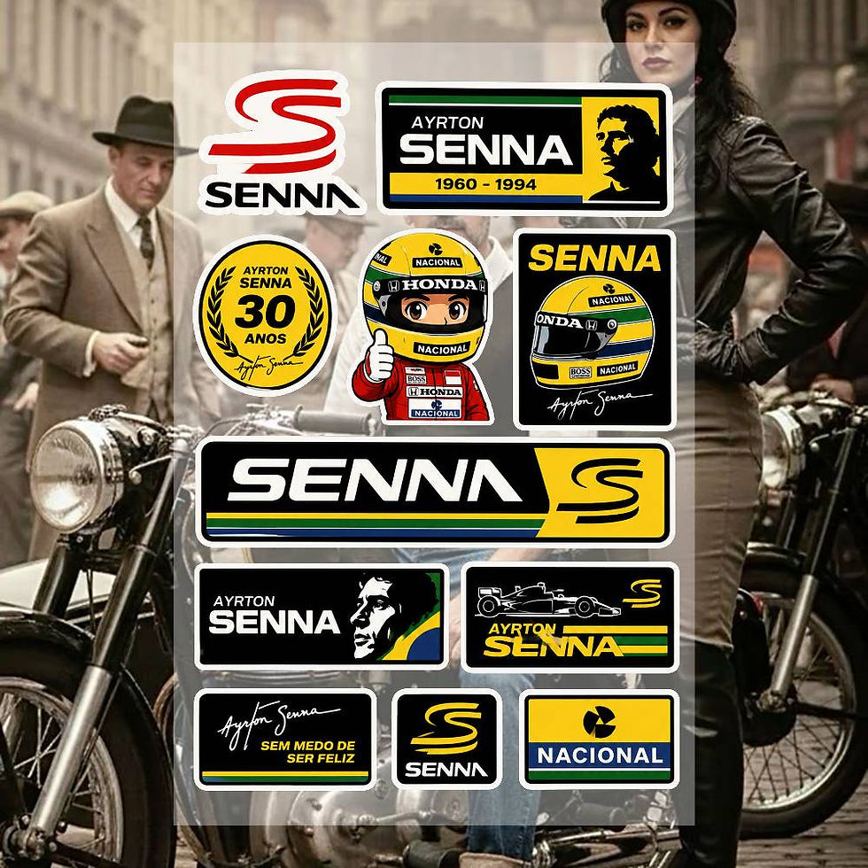 Miniatura: Adesivo Racing Ayrton Senna em Vinil para Carro e Moto