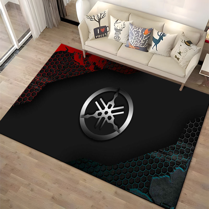 Miniatura: 3D Y-Yamaha Racing Moto Sign Carpet Rug for Playroom Bedroom Living Room Sofa Ho