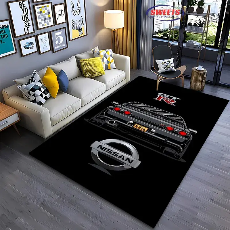Miniatura: Tapete GTR Racing 3D para Sala, Quarto e Garagem