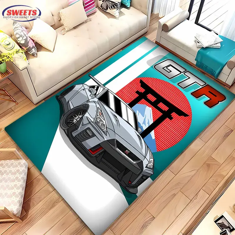 Miniatura: Tapete GTR Racing 3D para Sala, Quarto e Garagem